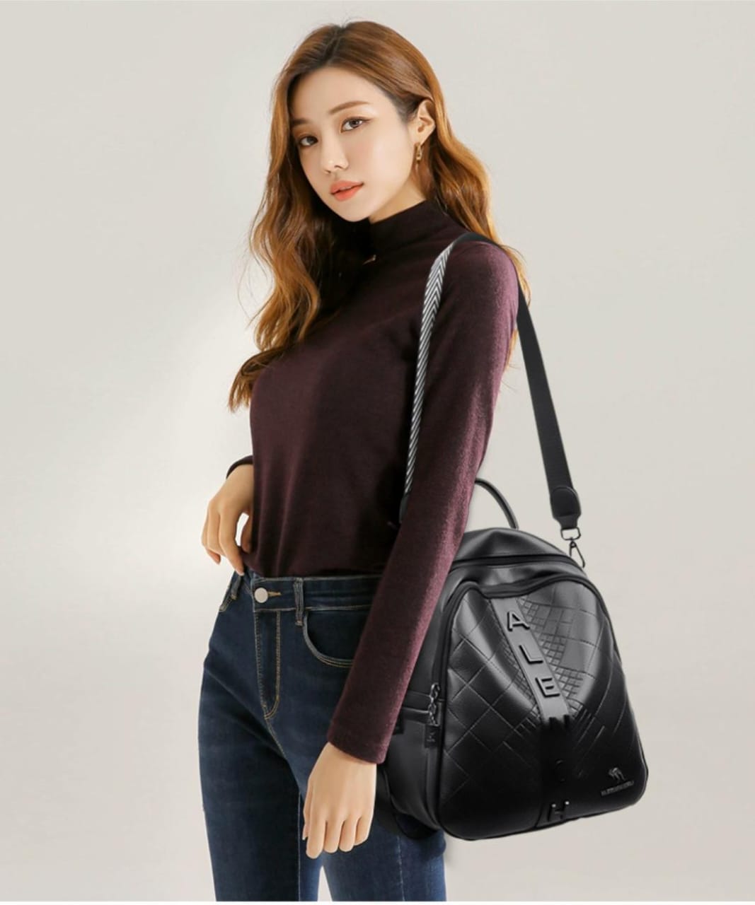 Alench New Black Crossbody Bag