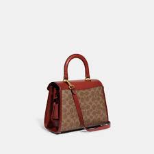 Coach Sammy Top Handle Bag Brown Leather Satchel Bag